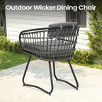 9-Piece Extendable Aluminum Dining Set for 6-8 People 8 Rattan Chairs 1 Table