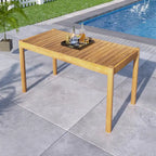 Acacia Wood Outdoor Dining Table Light Teak for 4-6 People