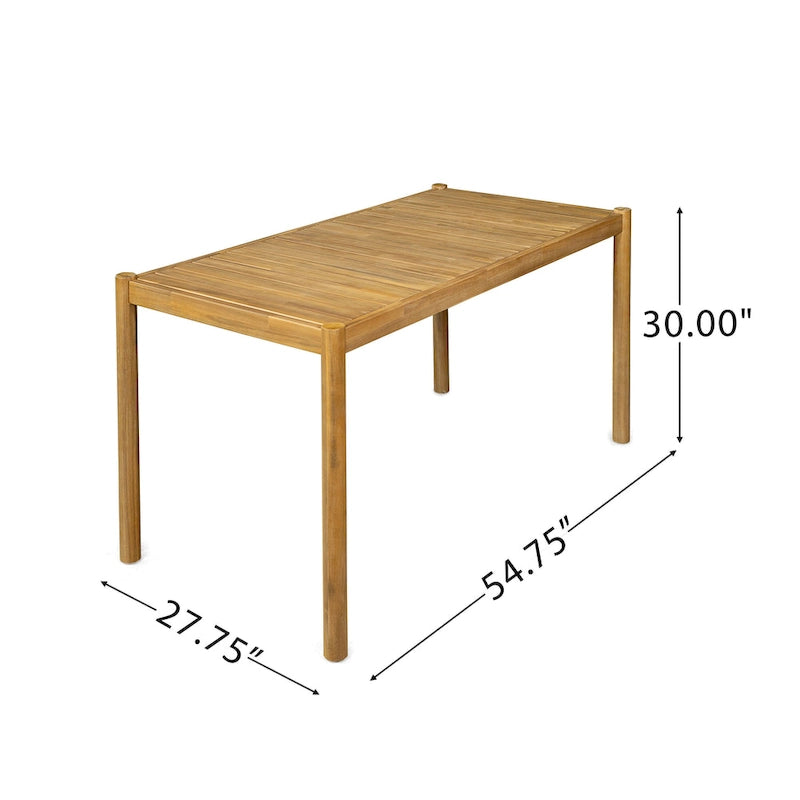 Acacia Wood Outdoor Dining Table Light Teak for 4-6 People