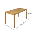 Acacia Wood Outdoor Dining Table Light Teak for 4-6 People
