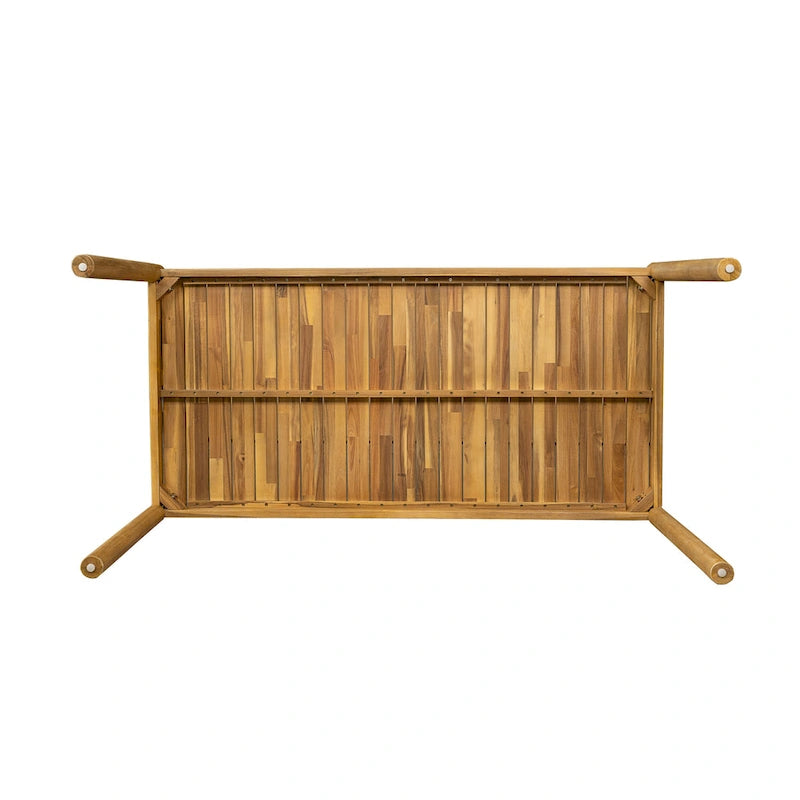 Acacia Wood Outdoor Dining Table Light Teak for 4-6 People