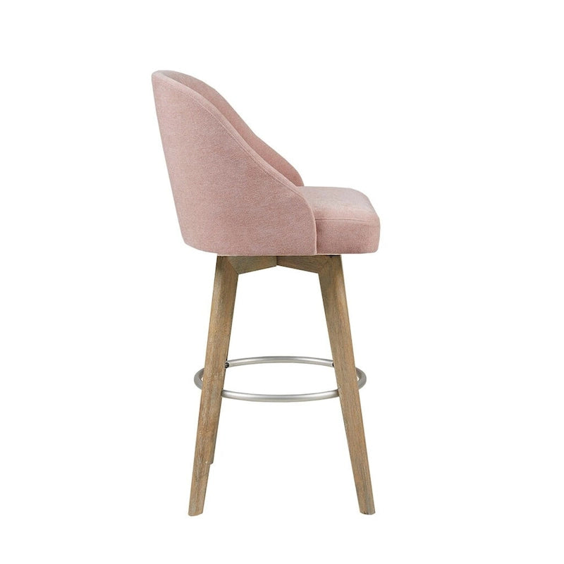 Upholstered Swivel Bar Stool Reclaimed Grey 30-inch Seat Height