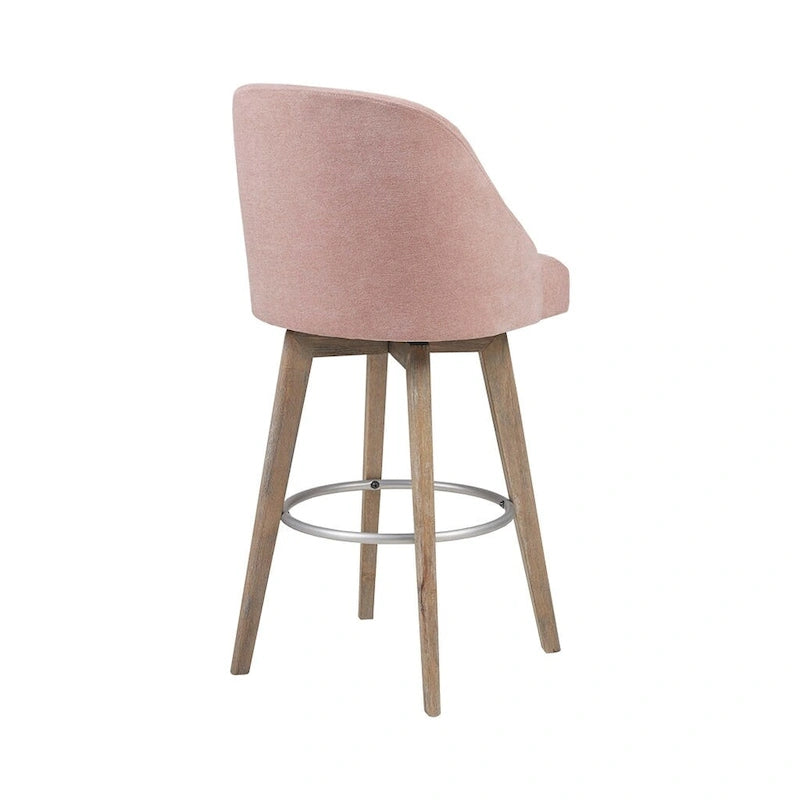 Upholstered Swivel Bar Stool Reclaimed Grey 30-inch Seat Height