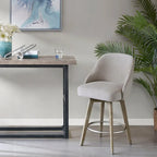 Upholstered Swivel Bar Stool Reclaimed Grey 30-inch Seat Height