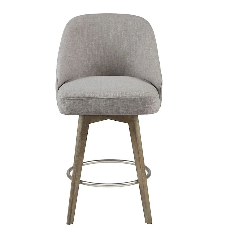 Upholstered Swivel Bar Stool Reclaimed Grey 30-inch Seat Height