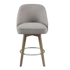 Upholstered Swivel Bar Stool Reclaimed Grey 30-inch Seat Height