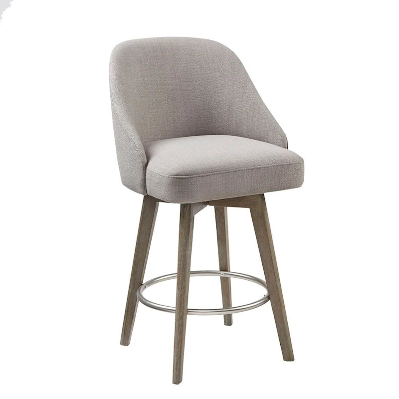 Upholstered Swivel Bar Stool Reclaimed Grey 30-inch Seat Height