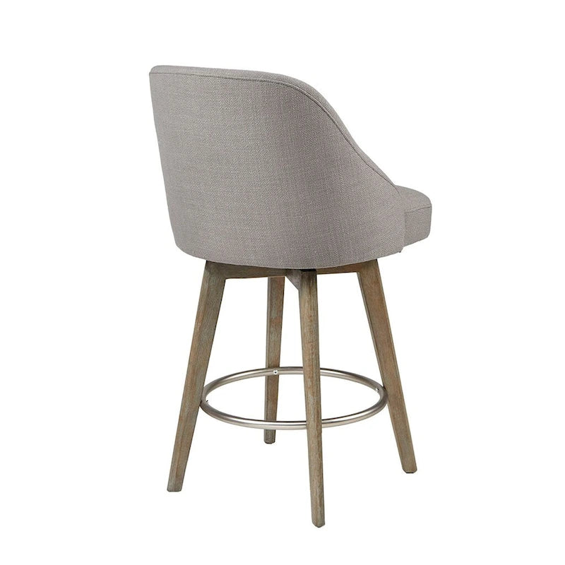 Upholstered Swivel Bar Stool Reclaimed Grey 30-inch Seat Height