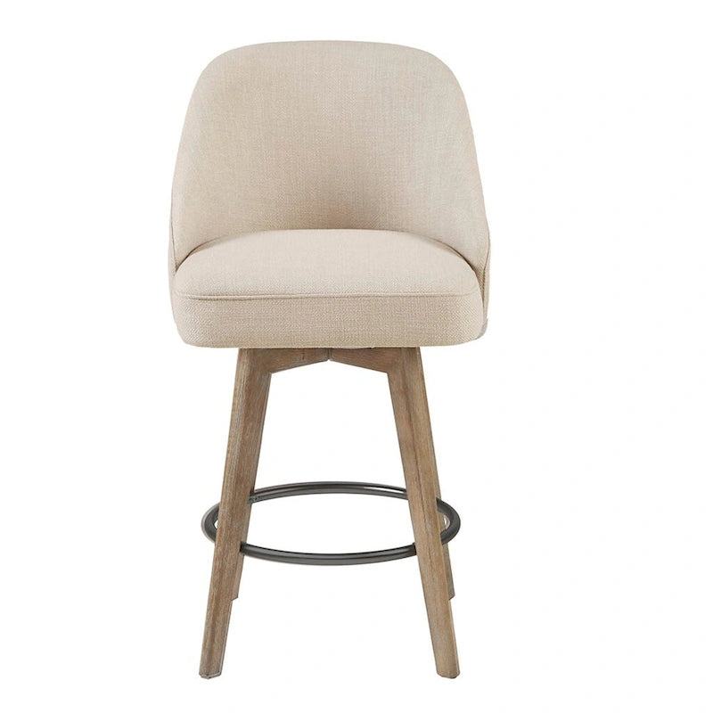 Upholstered Swivel Bar Stool Reclaimed Grey 30-inch Seat Height