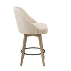 Upholstered Swivel Bar Stool Reclaimed Grey 30-inch Seat Height