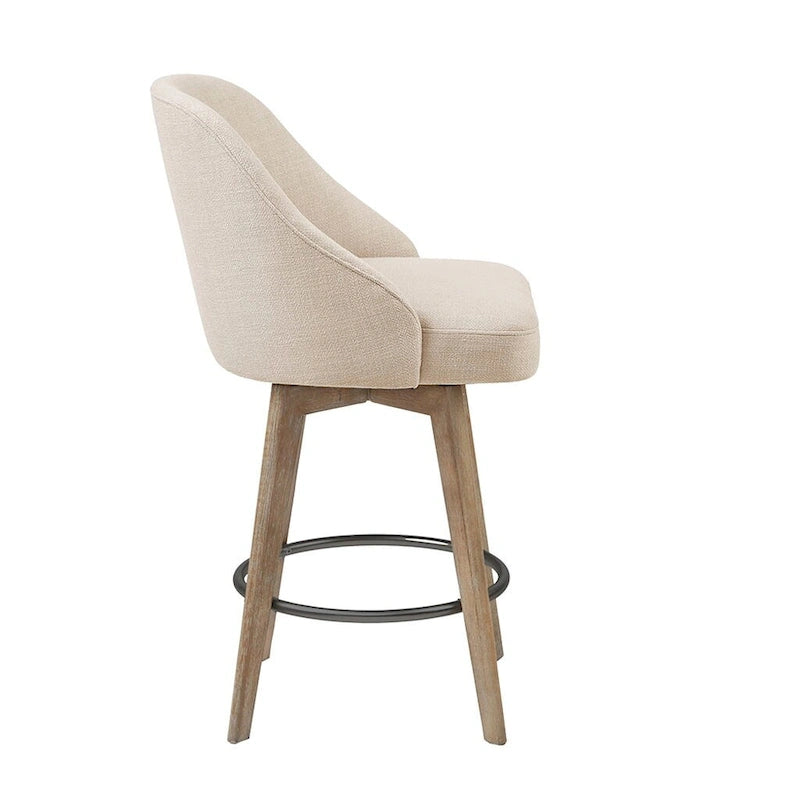 Upholstered Swivel Bar Stool Reclaimed Grey 30-inch Seat Height