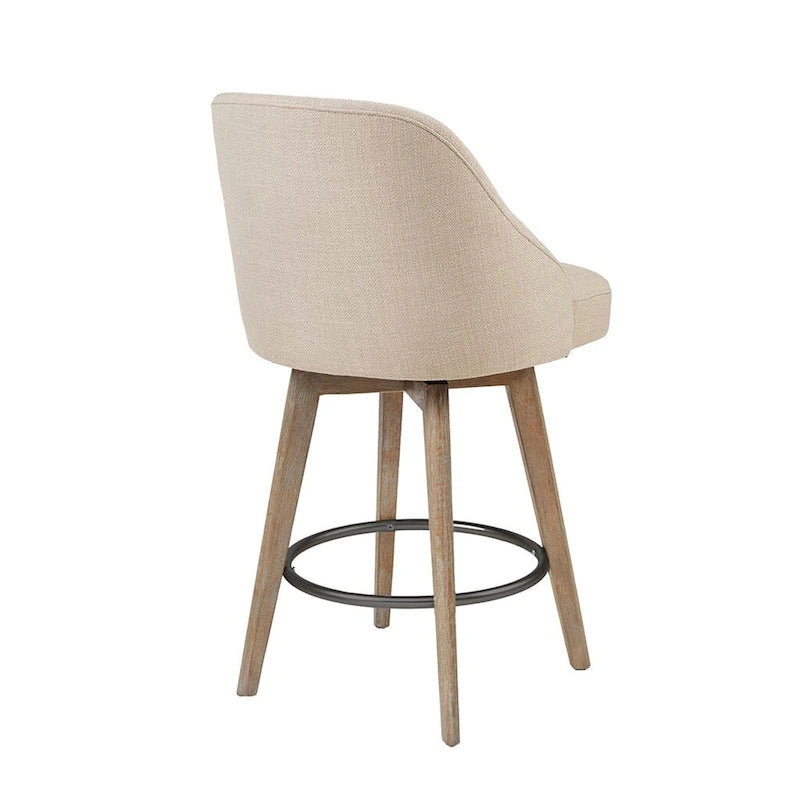 Upholstered Swivel Bar Stool Reclaimed Grey 30-inch Seat Height