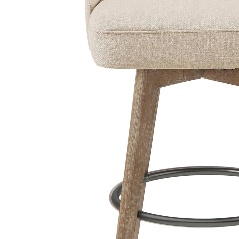 Upholstered Swivel Bar Stool Reclaimed Grey 30-inch Seat Height