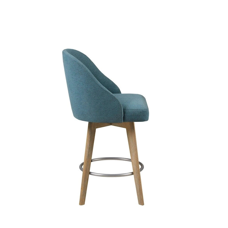 Upholstered Swivel Bar Stool Reclaimed Grey 30-inch Seat Height