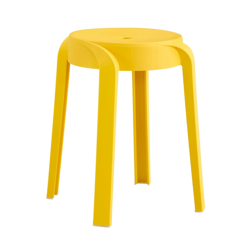 6-Pack Stackable Plastic Stools Square Backless for Kids and Adults