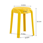 6-Pack Stackable Plastic Stools Square Backless for Kids and Adults