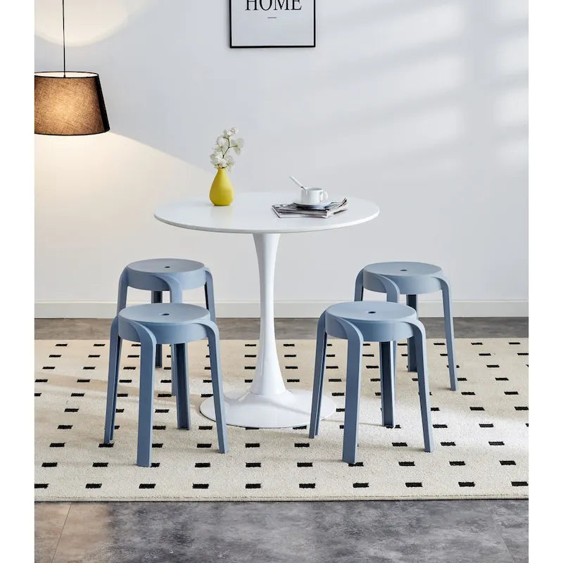 6-Pack Stackable Plastic Stools Square Backless for Kids and Adults