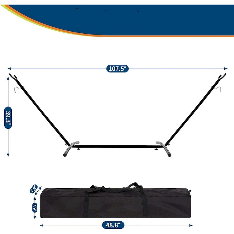 Hammock with Stand for Outside, 2-Person Outdoor Portable Hammock, 500lb Capacity + Waterproof Carry Bag