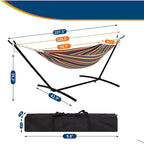 2-Person Portable Hammock with Stand 500lbs Capacity with Carry Bag