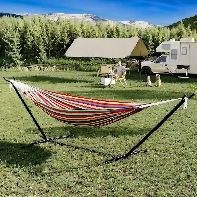 2-Person Portable Hammock with Stand 500lbs Capacity with Carry Bag