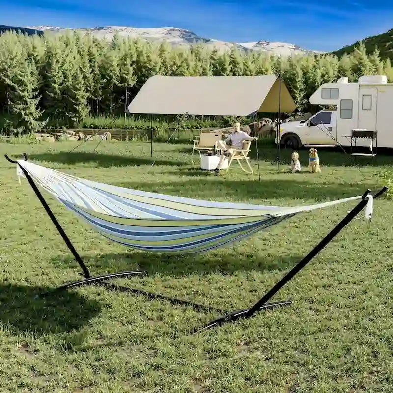 2-Person Portable Hammock with Stand 500lbs Capacity with Carry Bag
