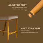 2-Piece Outdoor Bar Stool Set Teak Aluminum with Rope Backrest and Cushions