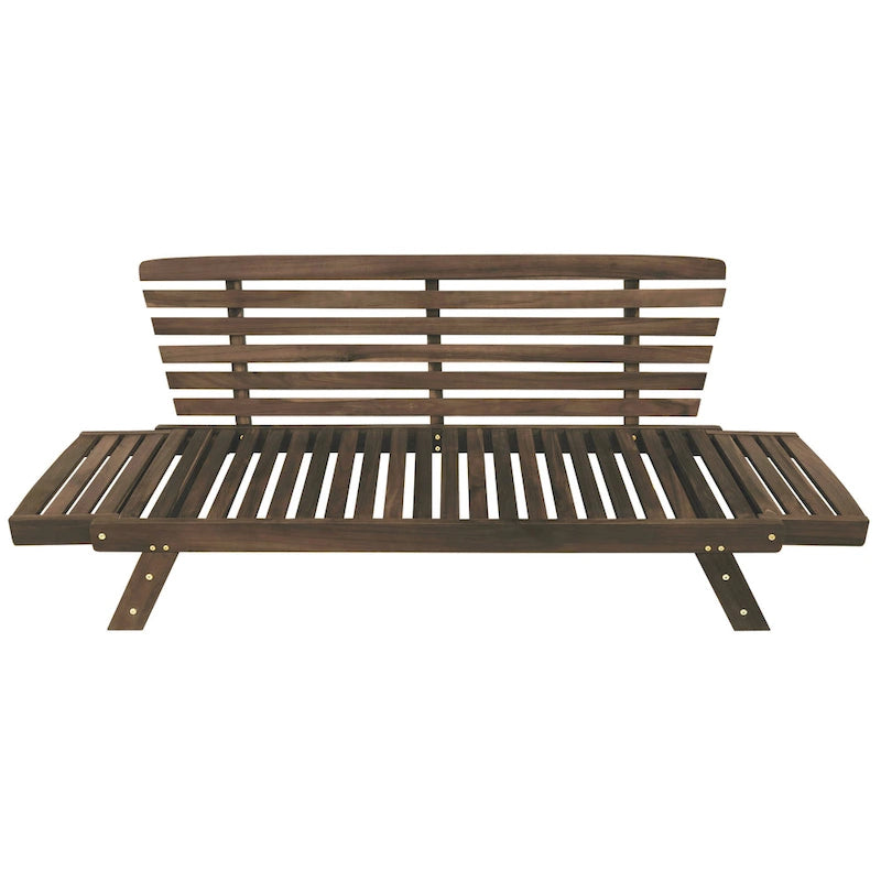 Acacia Wood Expandable Daybed with Cushions 3-Position Adjustable for 3 People