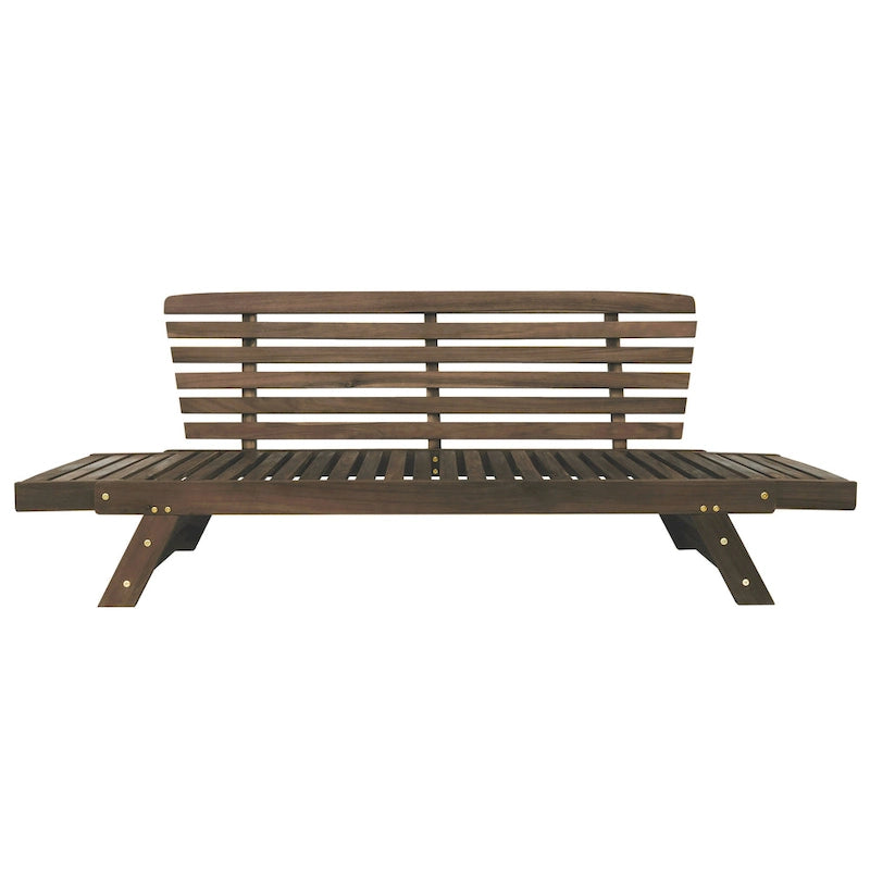 Acacia Wood Expandable Daybed with Cushions 3-Position Adjustable for 3 People