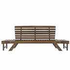 Acacia Wood Expandable Daybed with Cushions 3-Position Adjustable for 3 People