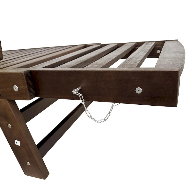 Acacia Wood Expandable Daybed with Cushions 3-Position Adjustable for 3 People