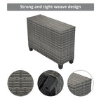 8-Piece PE Wicker Curved Sectional Set Half-Moon Shape with Tables