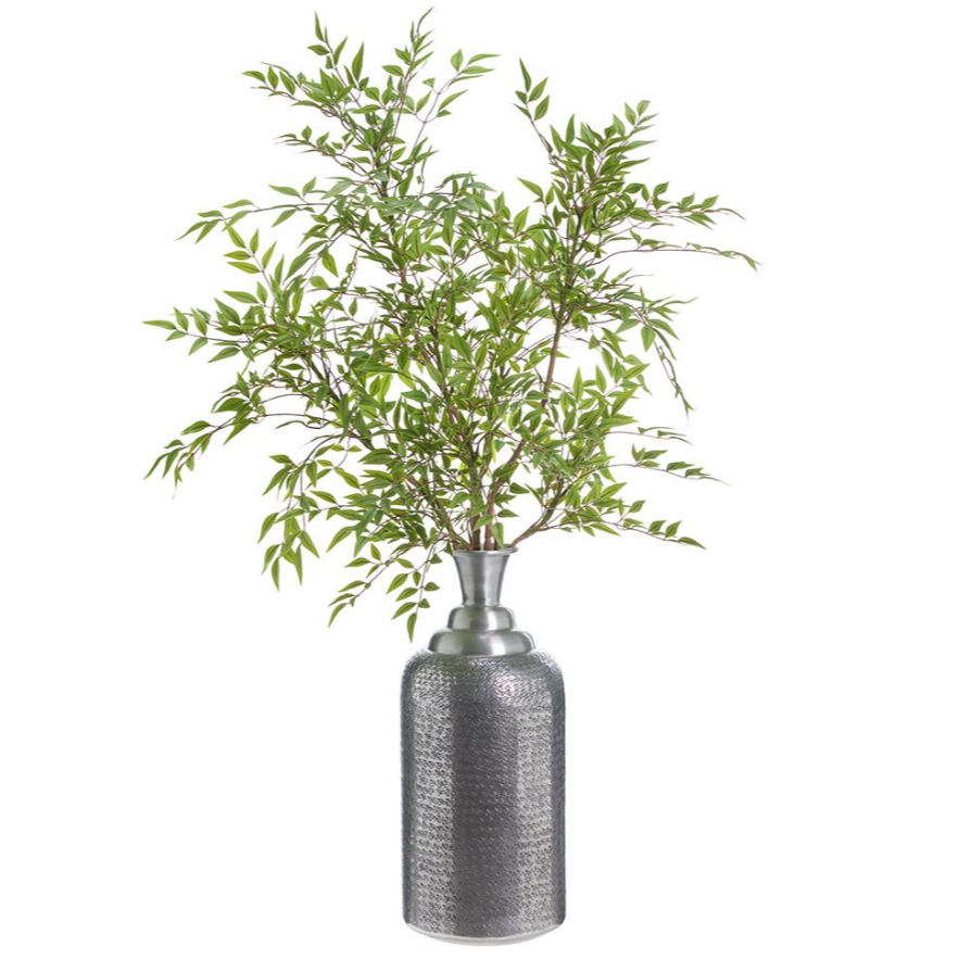 55.5 Nandina Branch in Silver Vase