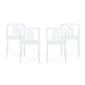 4-Piece Stackable Polypropylene Dining Chair Set Weather-Resistant