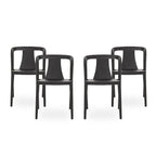 4-Piece Stackable Polypropylene Dining Chair Set Weather-Resistant