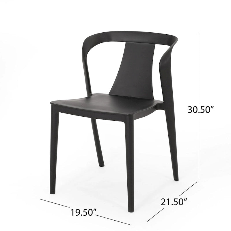 4-Piece Stackable Polypropylene Dining Chair Set Weather-Resistant