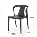 4-Piece Stackable Polypropylene Dining Chair Set Weather-Resistant