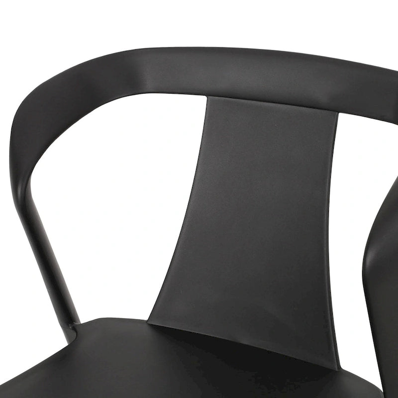 4-Piece Stackable Polypropylene Dining Chair Set Weather-Resistant