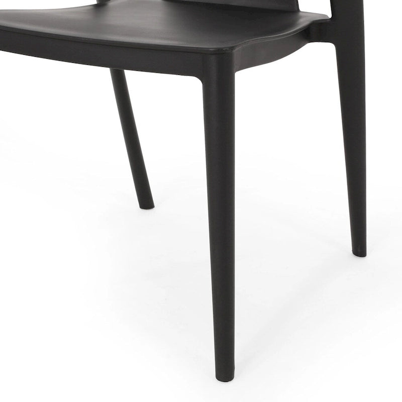 4-Piece Stackable Polypropylene Dining Chair Set Weather-Resistant
