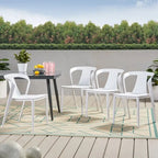 4-Piece Stackable Polypropylene Dining Chair Set Weather-Resistant