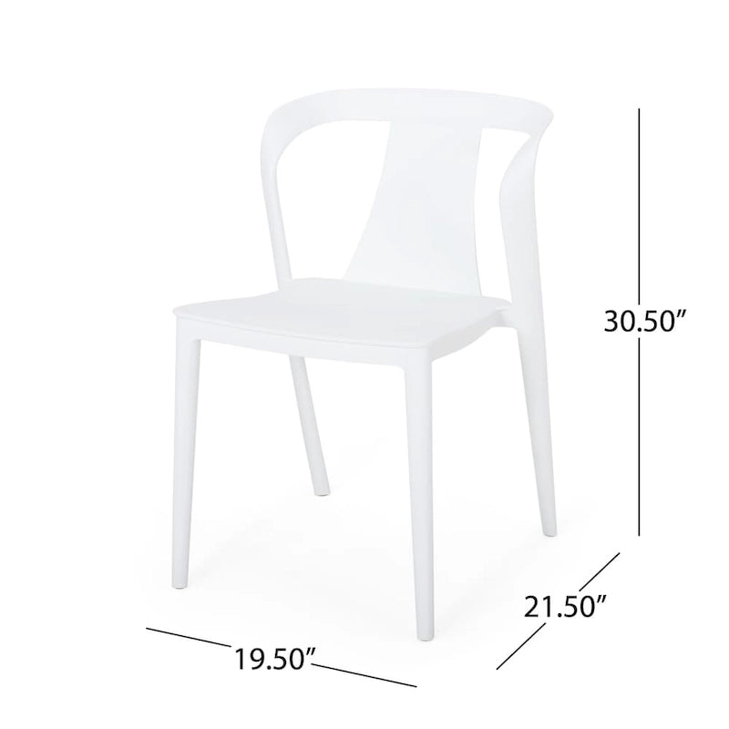 4-Piece Stackable Polypropylene Dining Chair Set Weather-Resistant