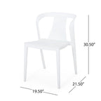 4-Piece Stackable Polypropylene Dining Chair Set Weather-Resistant