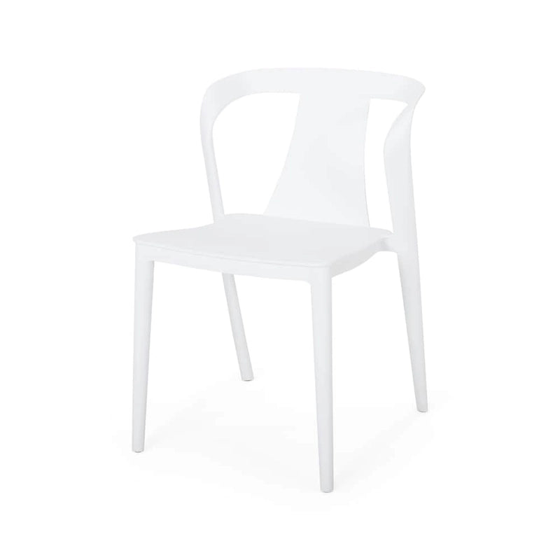 4-Piece Stackable Polypropylene Dining Chair Set Weather-Resistant