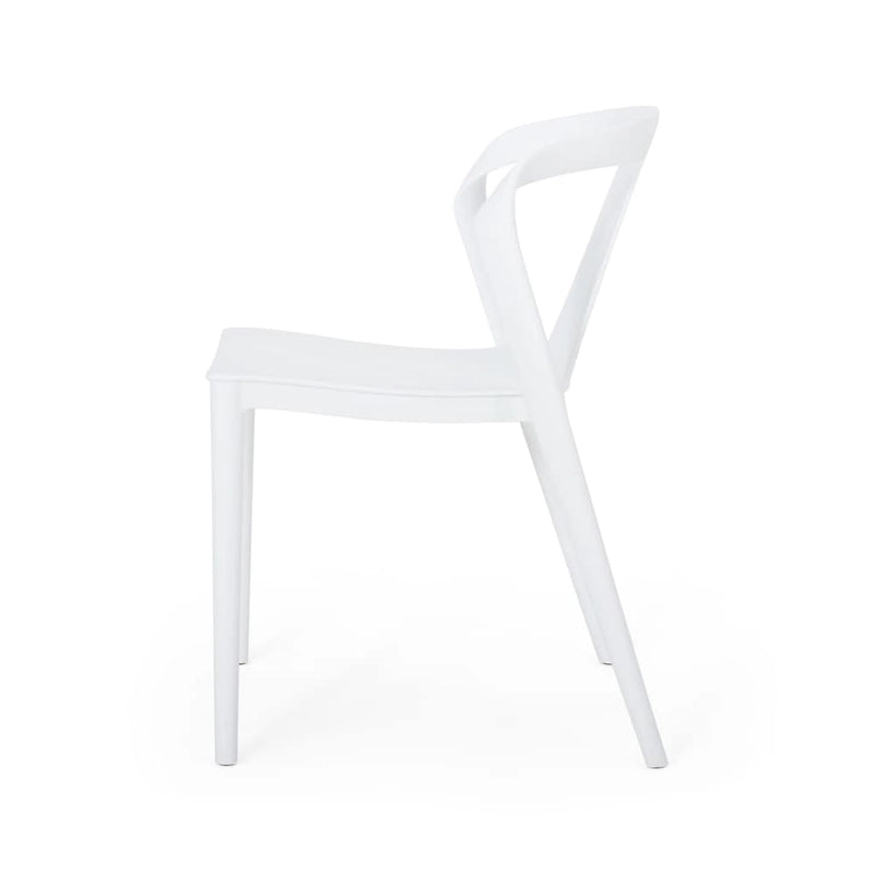 4-Piece Stackable Polypropylene Dining Chair Set Weather-Resistant