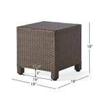3-Piece Wicker Swivel Chat Set 2 Club Chairs 1 Table with Cushions for 2 People