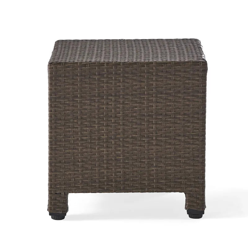 3-Piece Wicker Swivel Chat Set 2 Club Chairs 1 Table with Cushions for 2 People