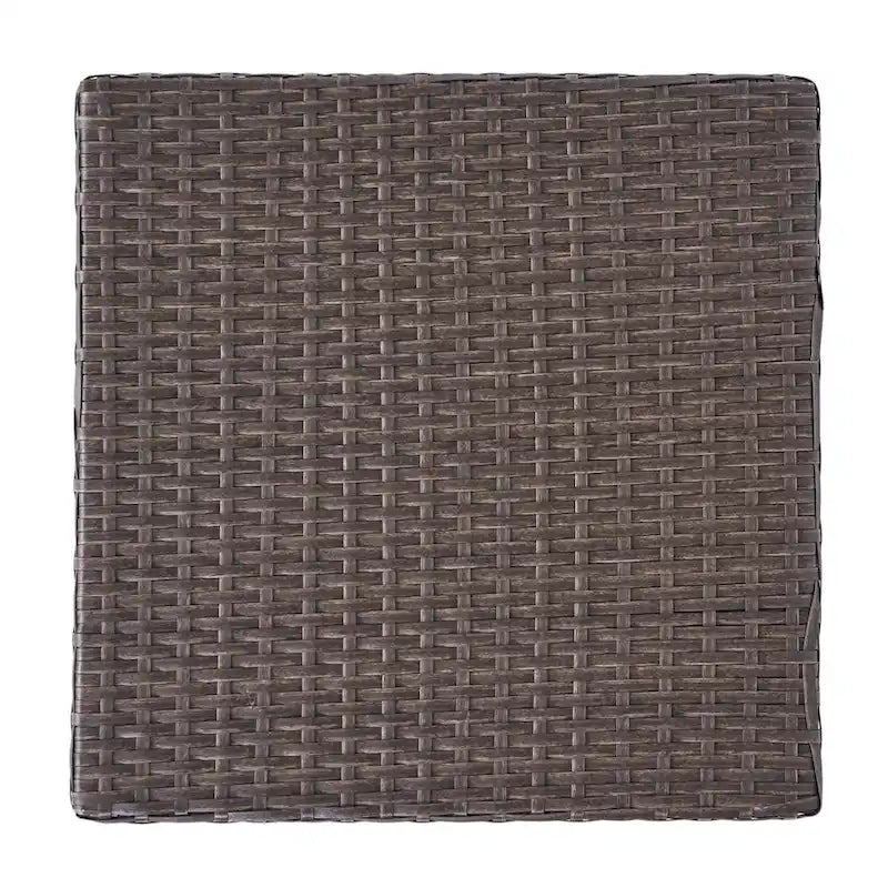 3-Piece Wicker Swivel Chat Set 2 Club Chairs 1 Table with Cushions for 2 People