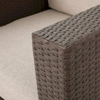 3-Piece Wicker Swivel Chat Set 2 Club Chairs 1 Table with Cushions for 2 People