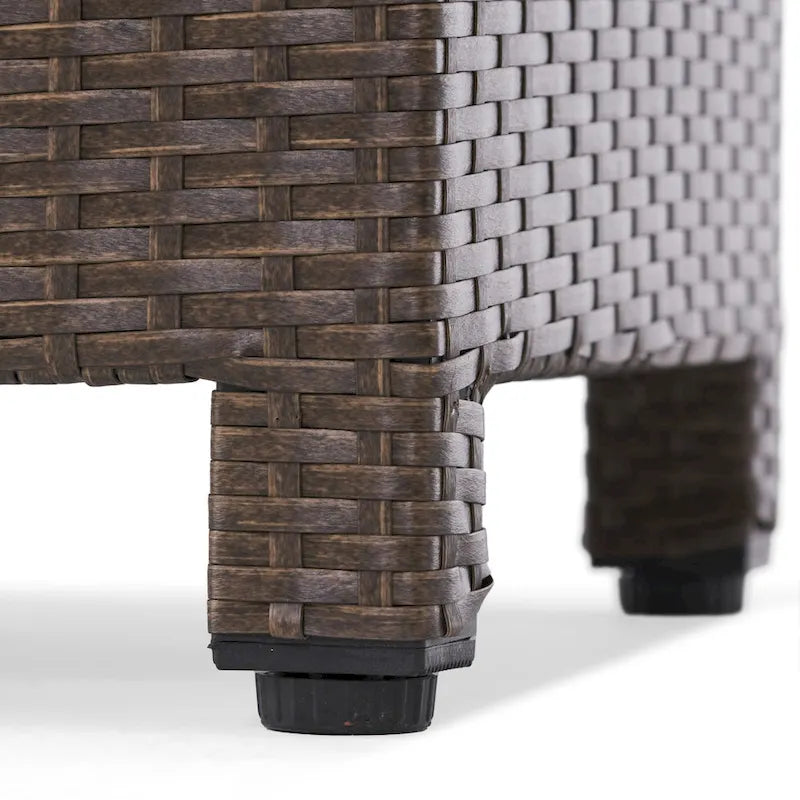 3-Piece Wicker Swivel Chat Set 2 Club Chairs 1 Table with Cushions for 2 People