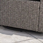 3-Piece Wicker Swivel Chat Set 2 Club Chairs 1 Table with Cushions for 2 People
