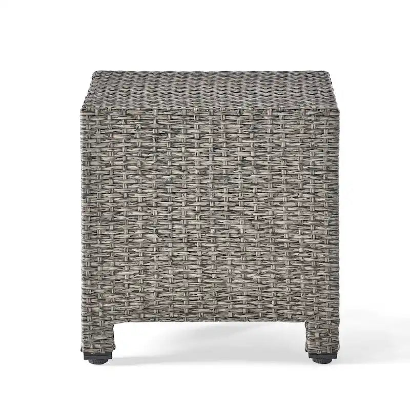 3-Piece Wicker Swivel Chat Set 2 Club Chairs 1 Table with Cushions for 2 People